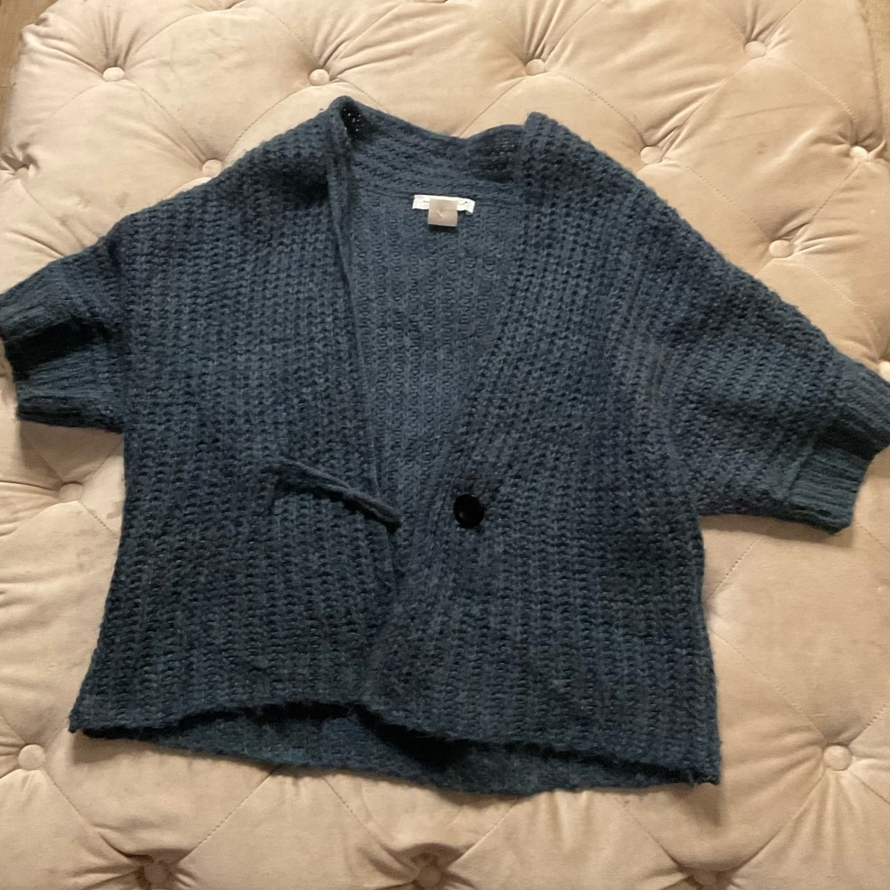Mandarin Blue petite Knitted Cardigan